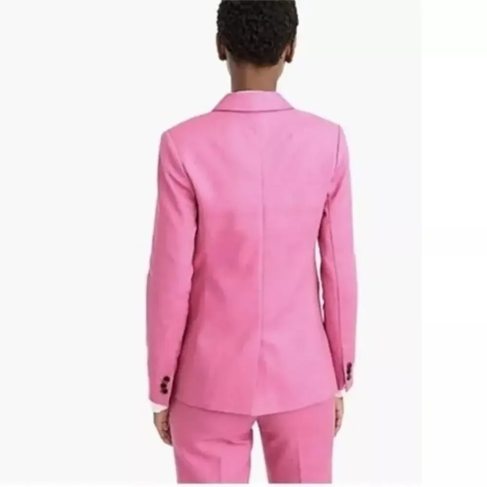 NWOT J. CREW Parke Stretch Linen One Button Blazer in Vivid Deep Pink Size 2